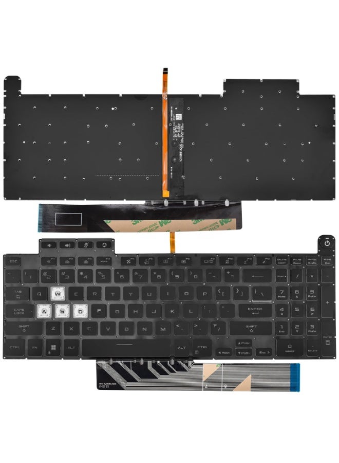 لوحة مفاتيح بديلة بإضاءة خلفية لأجهزة الكمبيوتر المحمولة من سلسلة TUF Dash F15 FX517 FX517ZM FX517ZR، وTUF F15 FX507 FX507ZC FX507ZE FX507ZM FX507ZR، وTUF A15 FA507 FA507R FA507RC FA507RE FA507RM FA507RR، وTUF F17 FX707 FX707VV، وTUF A17 FA707 FA707RC المزودة بإضاءة خلفية RGB (تخطيط أمريكي). - Image 1